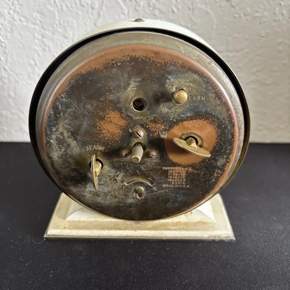 VINTAGE BRONZE WESCLOX BIG BEN ALARM CLOCK WIND